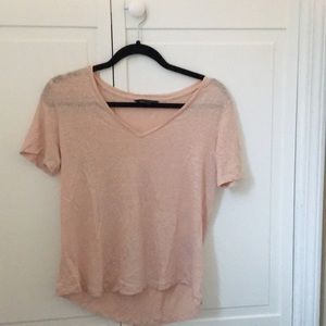 shimmery light pink t shirt | banana republic